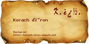 Korach Áron névjegykártya